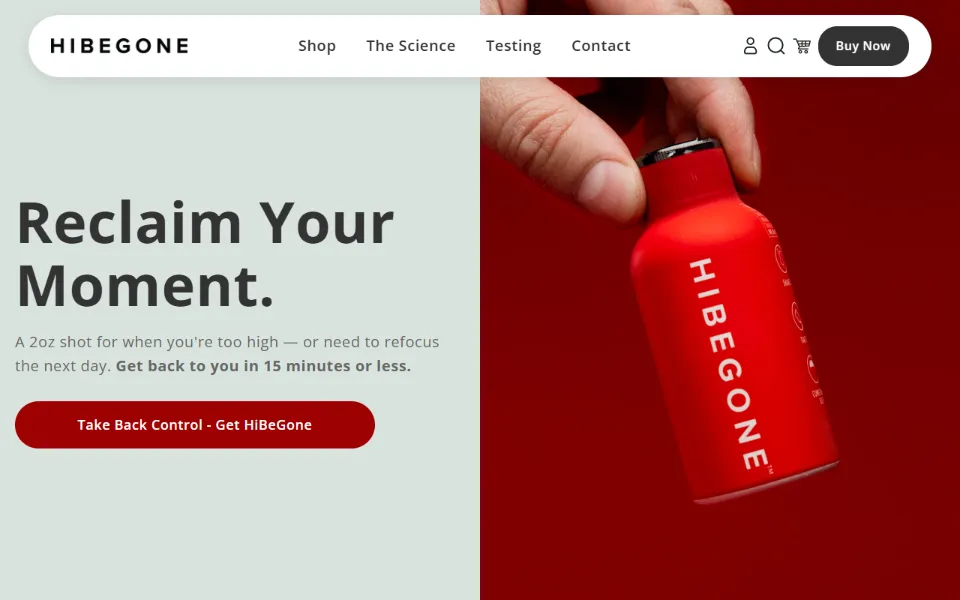 HiBeGone homepage